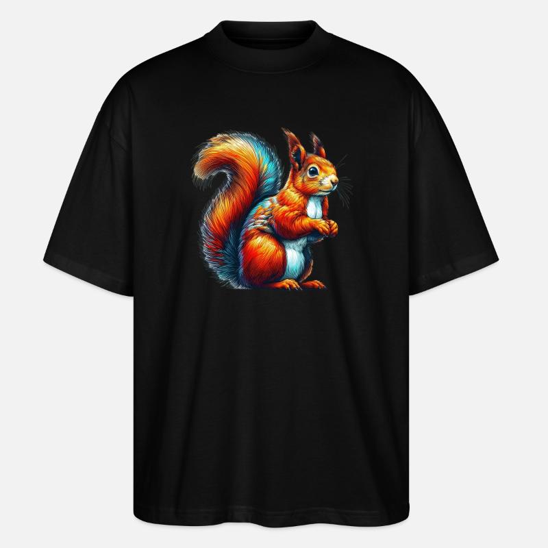 Eichhörnchen - Stanley/Stella Oversized Unisex Bio T-Shirt Blaster 2.0 - Schwarz