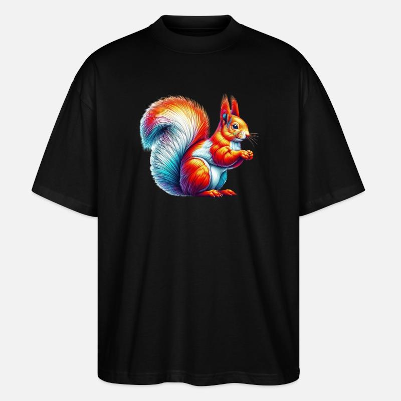 Eichhörnchen - Stanley/Stella Oversized Unisex Bio T-Shirt Blaster 2.0 - Schwarz