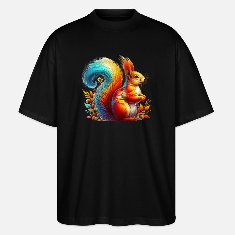 Eichhörnchen - Stanley/Stella Oversized Unisex Bio T-Shirt Blaster 2.0 - Schwarz