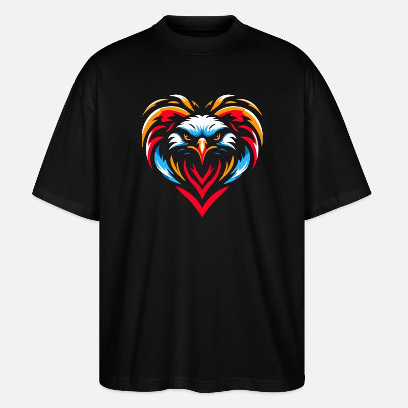 Greifvogel im Herzen - Stanley/Stella Oversized Unisex Bio T-Shirt Blaster 2.0 - Schwarz