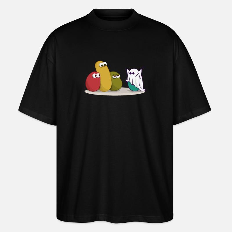 Halloween Ghost Comic Drawing - Stanley/Stella Oversized Unisex Organic T-shirt Blaster 2.0 - black