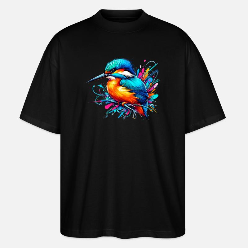 Eisvogel - Stanley/Stella Oversized Unisex Bio T-Shirt Blaster 2.0 - Schwarz