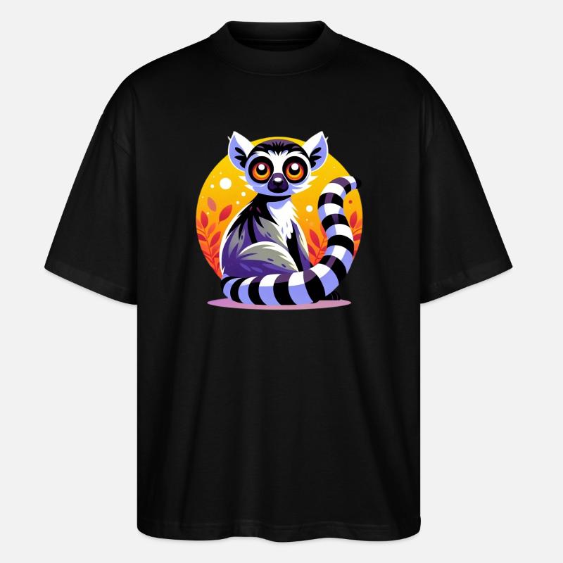 Lemur - Stanley/Stella Oversized Unisex Bio T-Shirt Blaster 2.0 - Schwarz