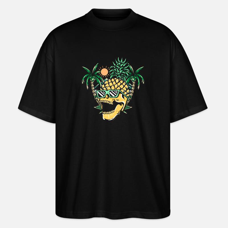 Funny pineapple skull - Stanley/Stella Oversized Unisex Bio T-Shirt Blaster 2.0 - Schwarz