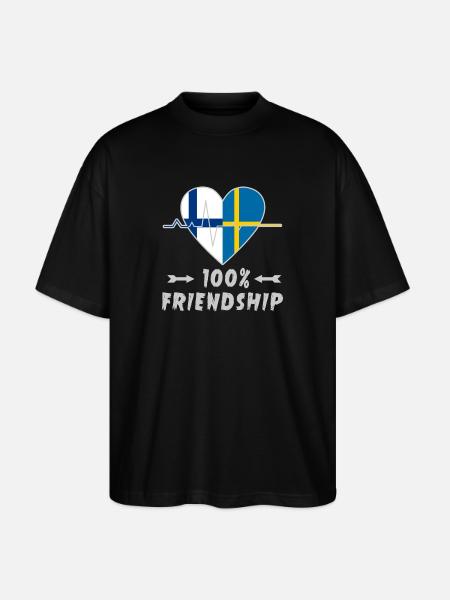 Finland and Sweden 100% friendship - Stanley/Stella Oversized Unisex Organic T-shirt Blaster 2.0 - black
