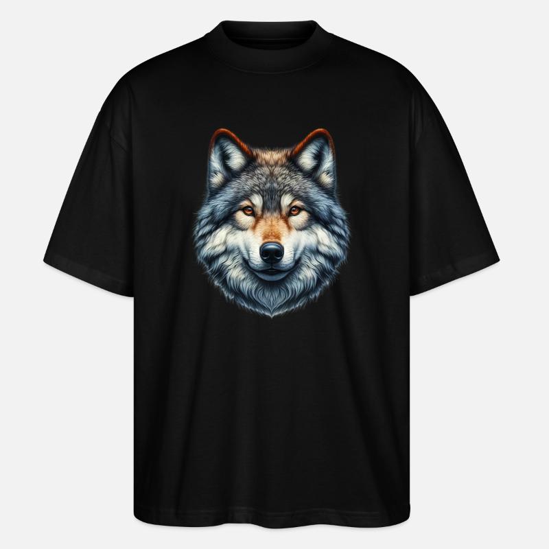 Wolf - Stanley/Stella Oversized Unisex Bio T-Shirt Blaster 2.0 - Schwarz
