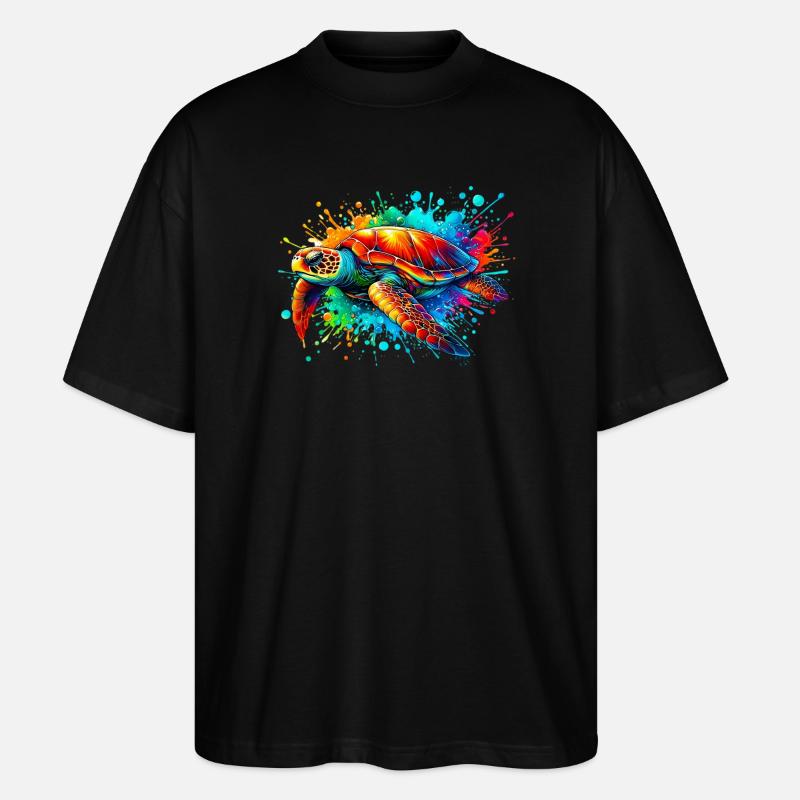 Schildkröte - Stanley/Stella Oversized Unisex Bio T-Shirt Blaster 2.0 - Schwarz