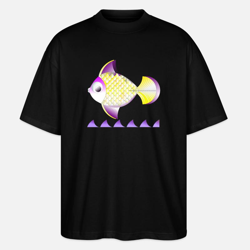 Golgener Fisch - Stanley/Stella Oversized Unisex Bio T-Shirt Blaster 2.0 - Schwarz