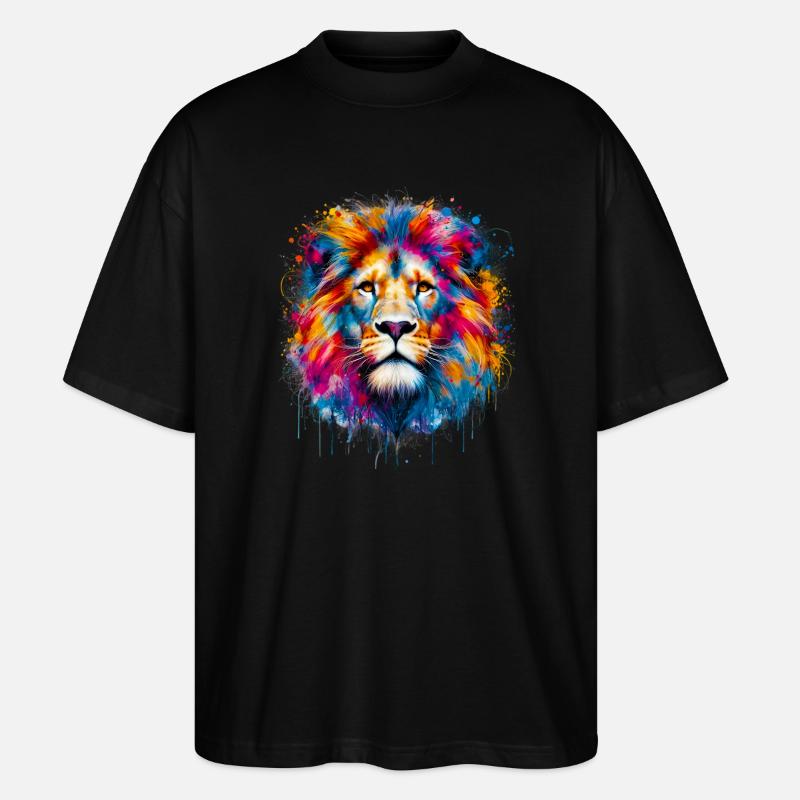 Löwe - Stanley/Stella Oversized Unisex Bio T-Shirt Blaster 2.0 - Schwarz