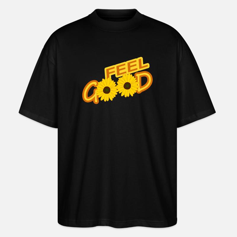 FEEL GOOD - Stanley/Stella Oversized Unisex Bio T-Shirt Blaster 2.0 - Schwarz