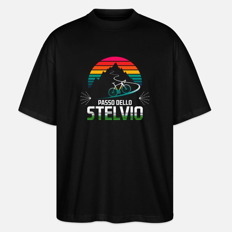 Passo delle Stelvio Cycling Design - T-shirt bio Blaster 2.0 coupe oversize Stanley/Stella Unisexe - noir
