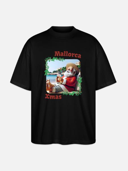 Mallorca Xmas - Santa Claus on holiday - Stanley/Stella Oversized Unisex Organic T-shirt Blaster 2.0 - black