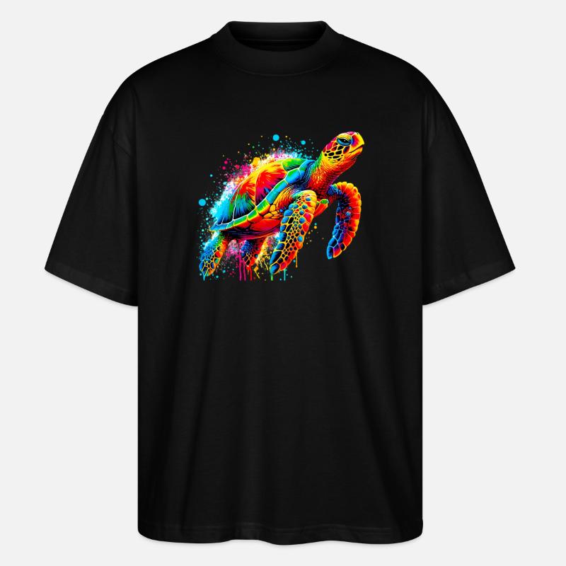 Schildkröte - Stanley/Stella Oversized Unisex Bio T-Shirt Blaster 2.0 - Schwarz