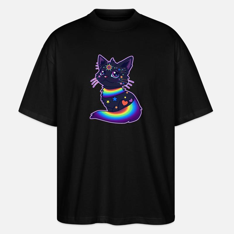 Pride Cat - Stanley/Stella Oversized Unisex Bio T-Shirt Blaster 2.0 - Schwarz