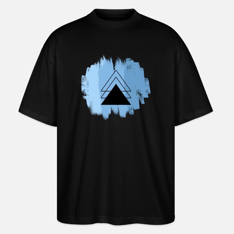 Superposition du triangle bleu - T-shirt bio Blaster 2.0 coupe oversize Stanley/Stella Unisexe - noir