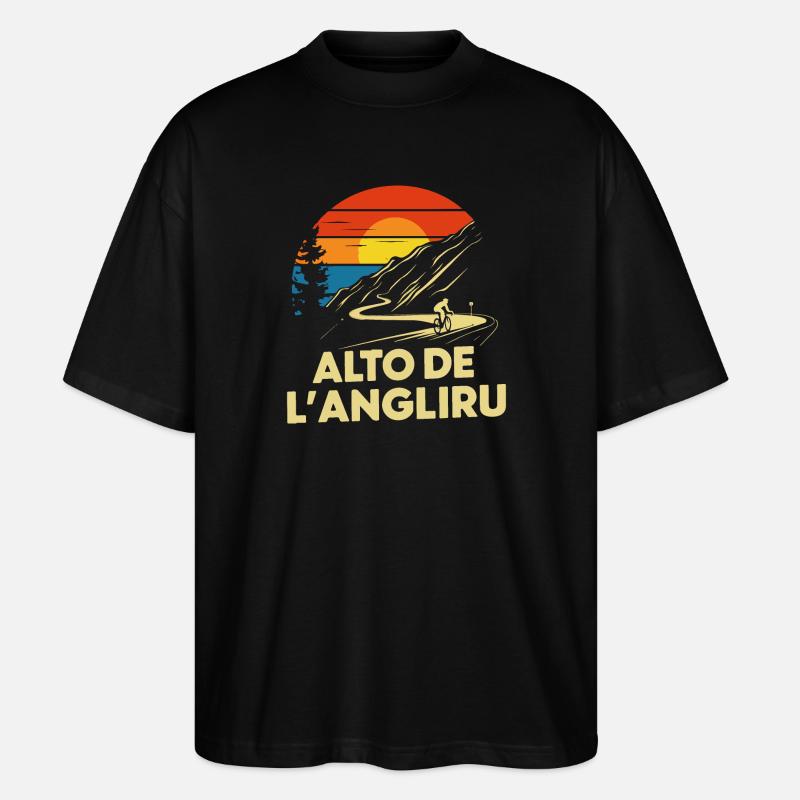 Alto de L’Angliru Cycling Spain - T-shirt bio Blaster 2.0 coupe oversize Stanley/Stella Unisexe - noir