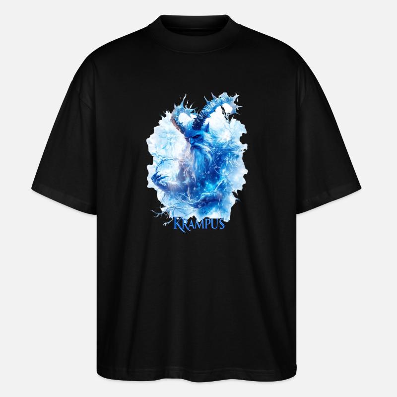 Krampus in einer Eislandschaft - Stanley/Stella Oversized Unisex Bio T-Shirt Blaster 2.0 - Schwarz