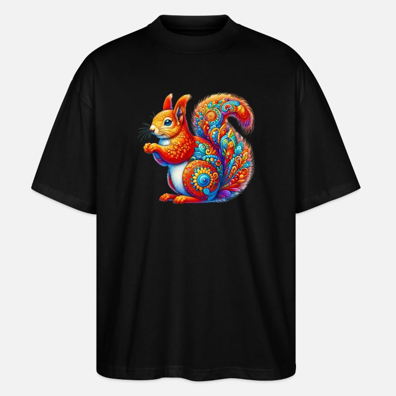 Eichhörnchen - Stanley/Stella Oversized Unisex Bio T-Shirt Blaster 2.0 - Schwarz