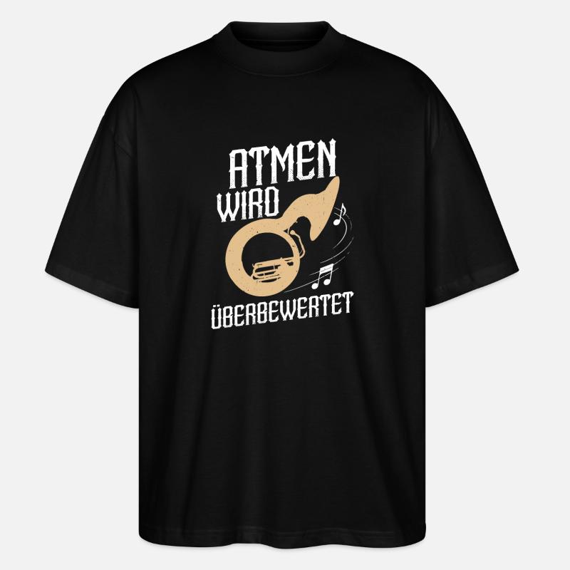 Sousaphon Orchester Musiker Blaskapelle - Stanley/Stella Oversized Unisex Bio T-Shirt Blaster 2.0 - Schwarz