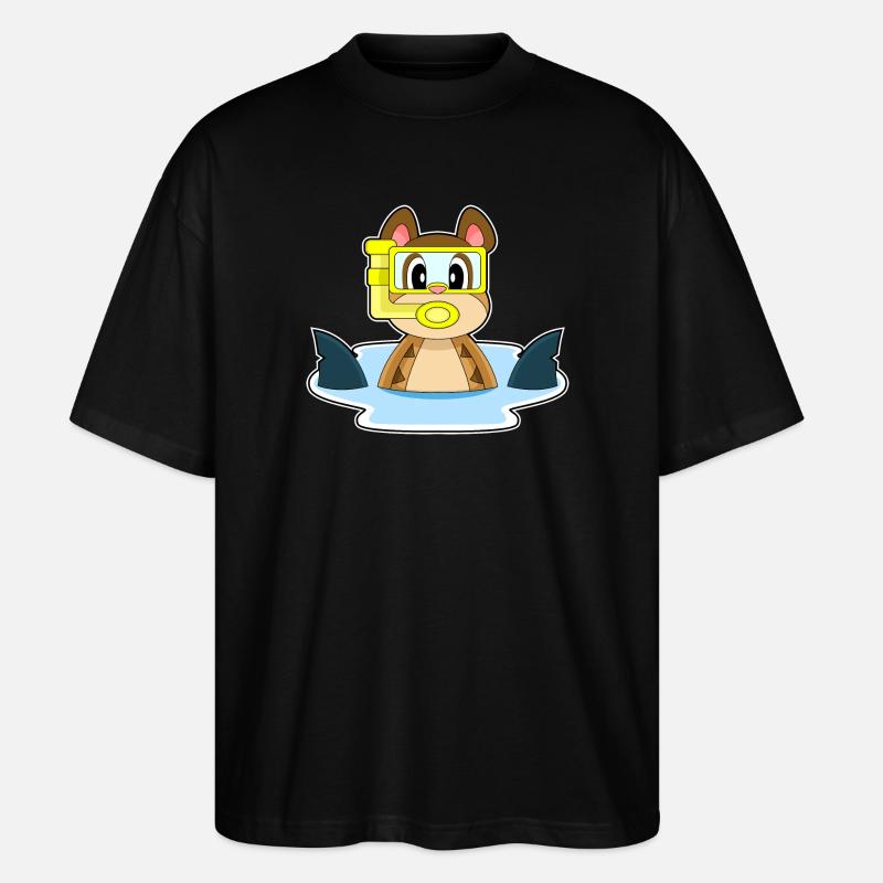 Plongeon de plongée de suricate plongeon de nage - T-shirt bio Blaster 2.0 coupe oversize Stanley/Stella Unisexe - noir