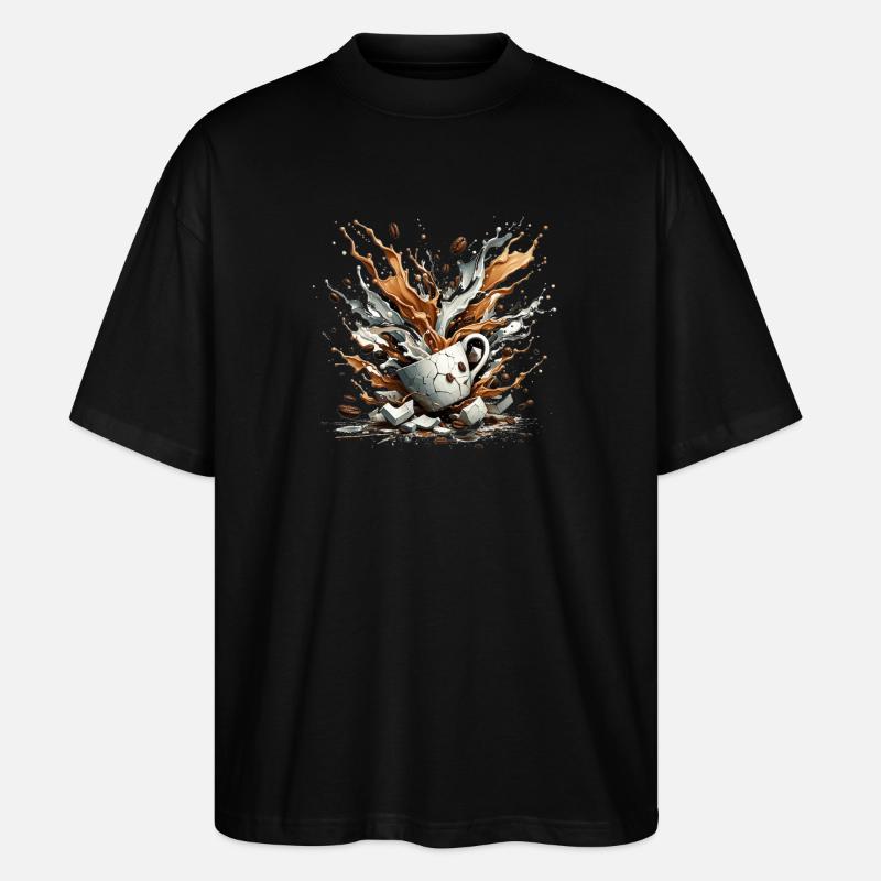Exploded Coffee - 100 % caféine - T-shirt bio Blaster 2.0 coupe oversize Stanley/Stella Unisexe - noir