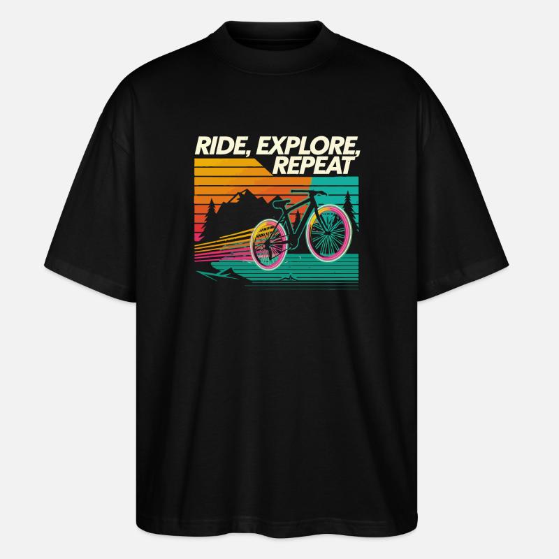 Ride Explore Repeat Adventure - Stanley/Stella Oversized Unisex Organic T-shirt Blaster 2.0 - black