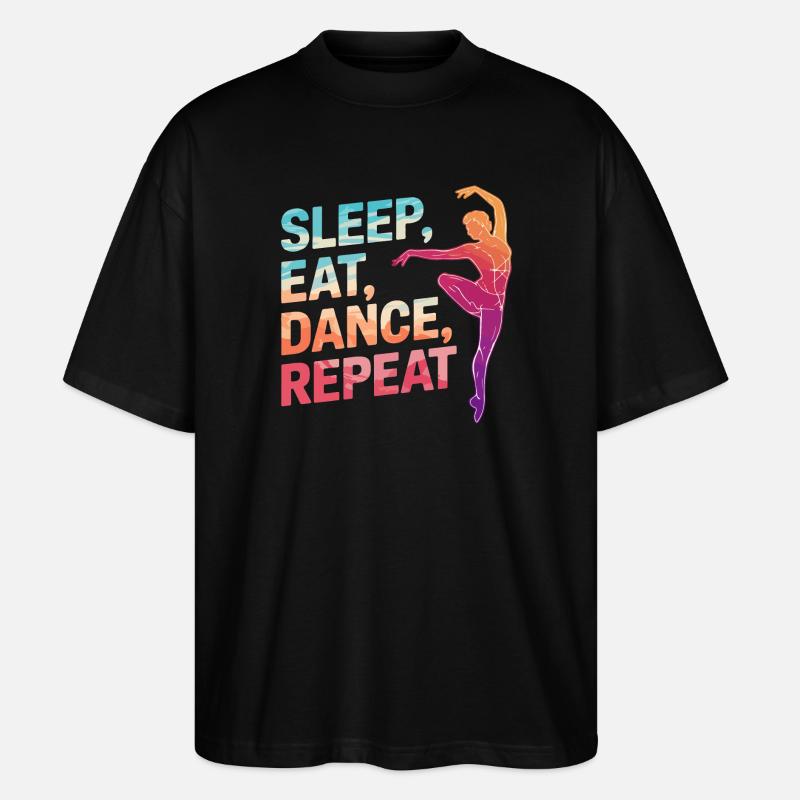 Dormir Manger Danse Répéter - T-shirt bio Blaster 2.0 coupe oversize Stanley/Stella Unisexe - noir