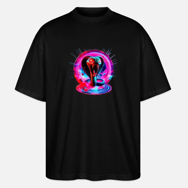 Schlange (02) - Stanley/Stella Oversized Unisex Bio T-Shirt Blaster 2.0 - Schwarz
