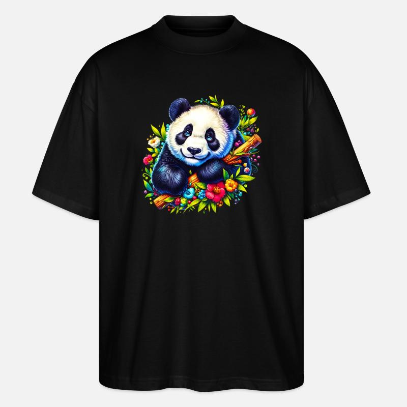 Panda - T-shirt bio Blaster 2.0 coupe oversize Stanley/Stella Unisexe - noir