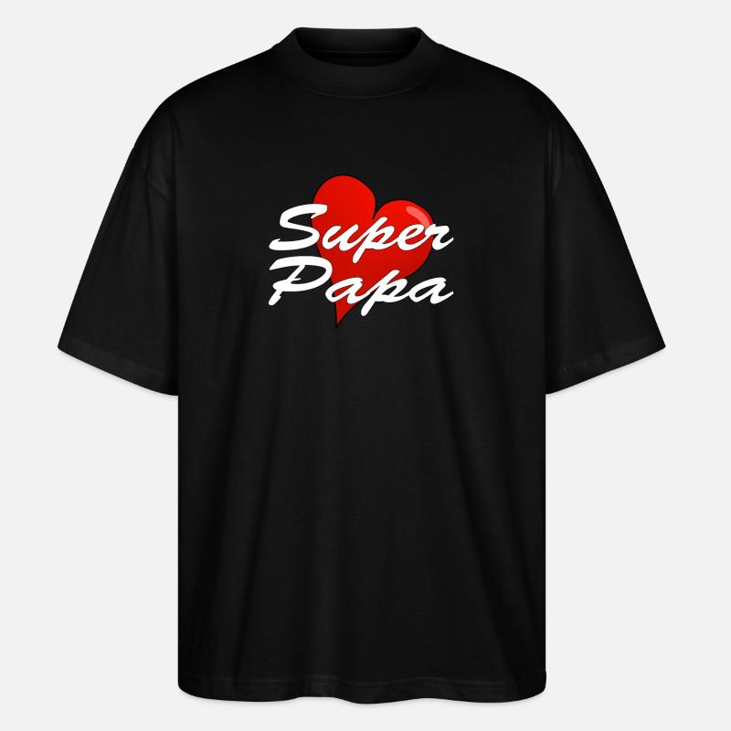 SUPER PAPA - Stanley/Stella Oversized Unisex Bio T-Shirt Blaster 2.0 - Schwarz