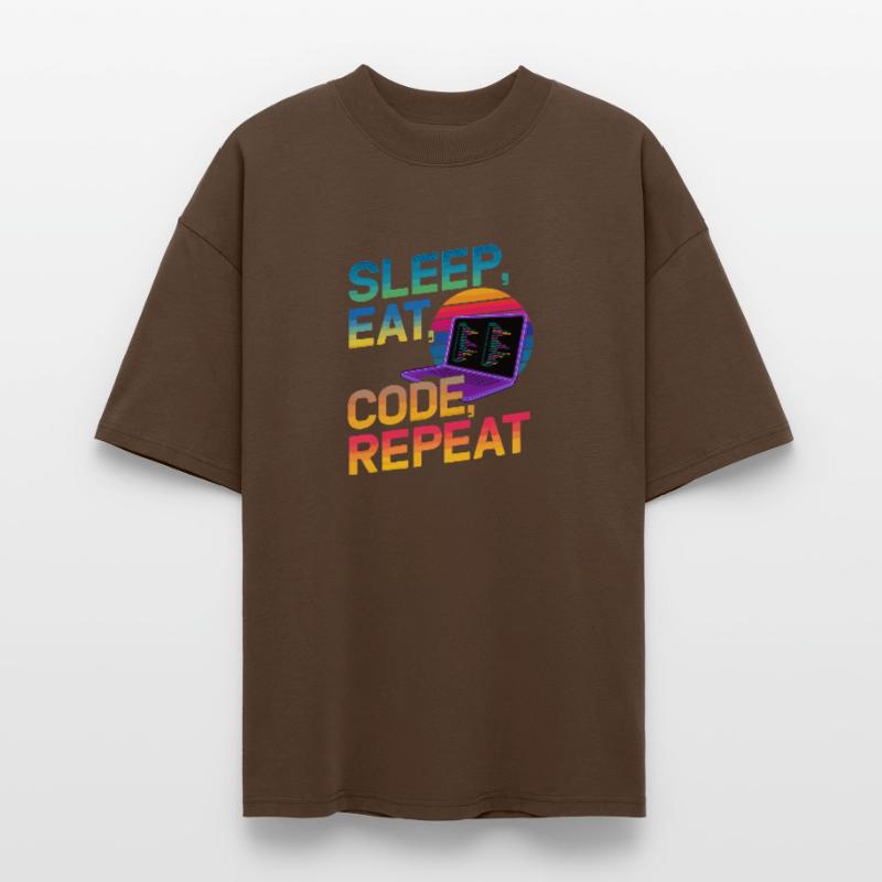 Sleep Eat Code Repeat Gift pour Coder T-shirt bio Blaster 2.0 coupe oversize Stanley/Stella Unisexe