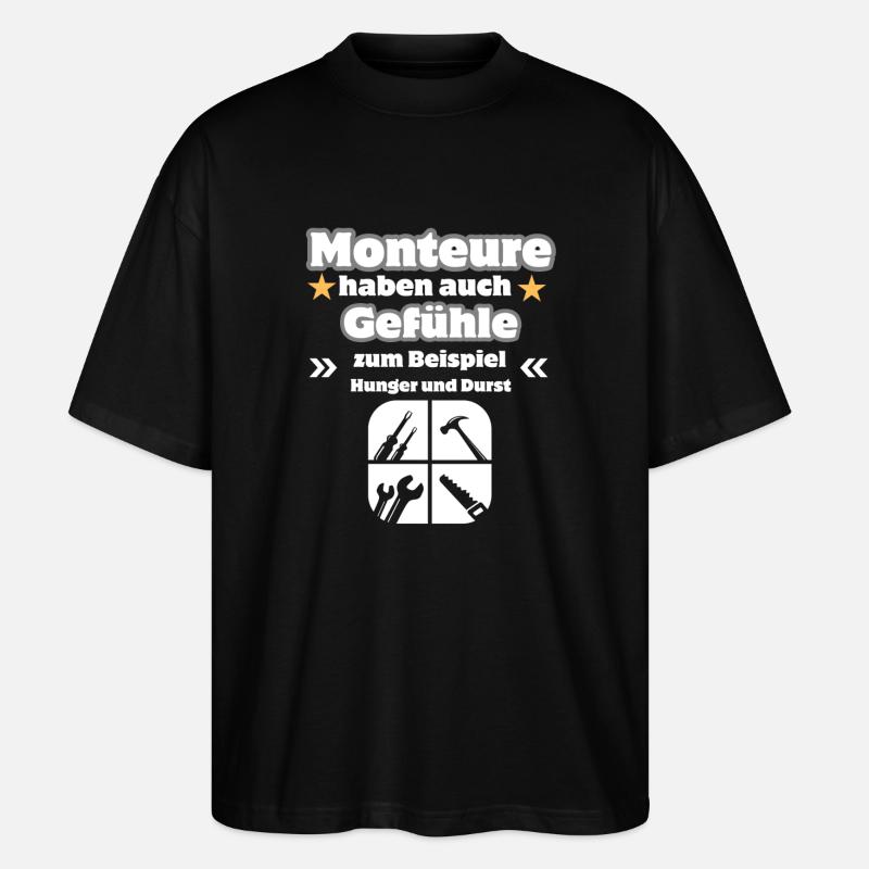Monteure Gefühle - Stanley/Stella Oversized Unisex Bio T-Shirt Blaster 2.0 - Schwarz