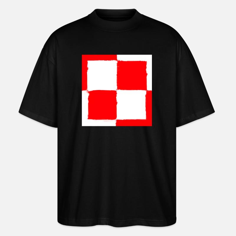Schachbrettsymbol des polnischen Polens - Stanley/Stella Oversized Unisex Bio T-Shirt Blaster 2.0 - Schwarz