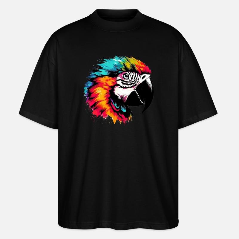 Papagei - Stanley/Stella Oversized Unisex Bio T-Shirt Blaster 2.0 - Schwarz