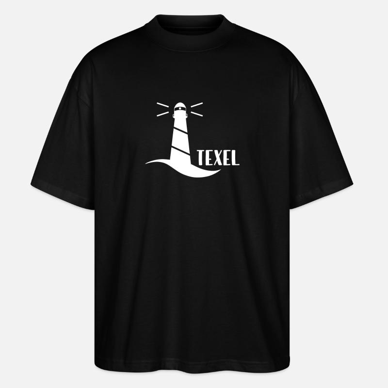 Phare Texel (blanc) - T-shirt bio Blaster 2.0 coupe oversize Stanley/Stella Unisexe - noir