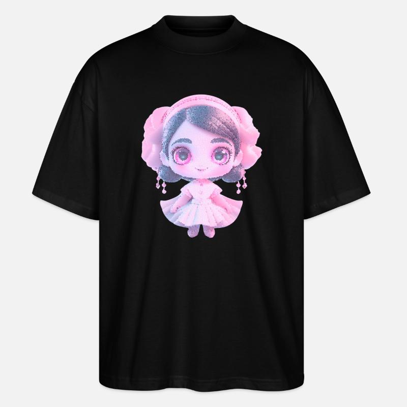 niedliche Charakter - Stanley/Stella Oversized Unisex Bio T-Shirt Blaster 2.0 - Schwarz