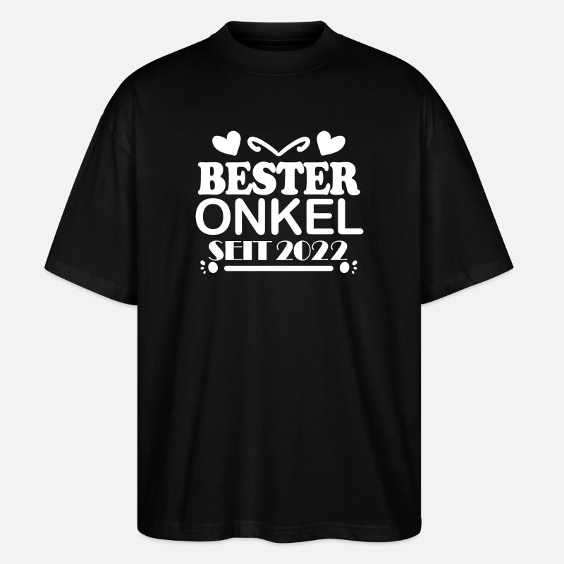 Bester Onkel seit 2022 - Stanley/Stella Oversized Unisex Bio T-Shirt Blaster 2.0 - Schwarz