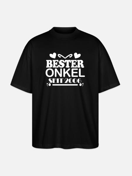 Bester Onkel seit 2006 - Stanley/Stella Oversized Unisex Bio T-Shirt Blaster 2.0 - Schwarz