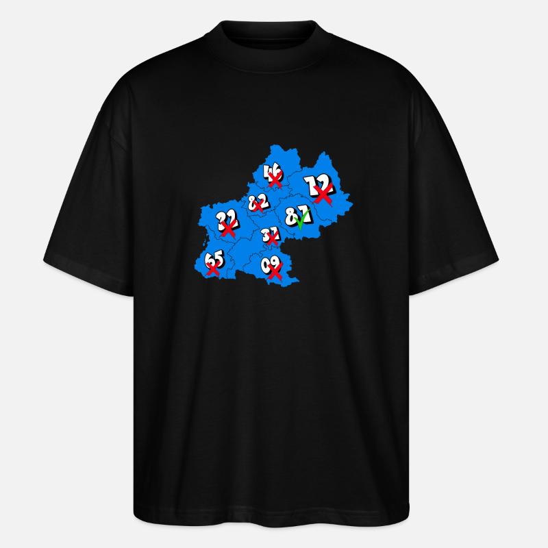 Midi-Pyrénées Region - Stanley/Stella Oversized Unisex Bio T-Shirt Blaster 2.0 - Schwarz