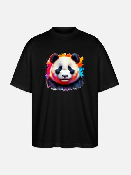Panda - Stanley/Stella Oversized Unisex Bio T-Shirt Blaster 2.0 - Schwarz