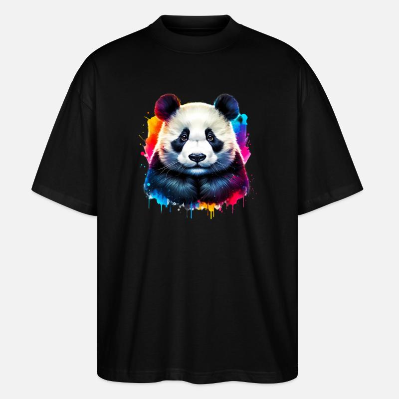 Panda - Stanley/Stella Oversized Unisex Bio T-Shirt Blaster 2.0 - Schwarz