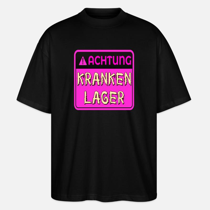 GUTE BESSERUNG KRANKENLAGER - Stanley/Stella Oversized Unisex Bio T-Shirt Blaster 2.0 - Schwarz