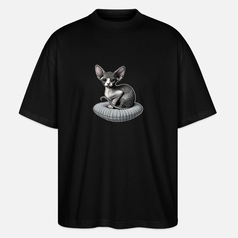 Kleine Sphynxkatze - Stanley/Stella Oversized Unisex Bio T-Shirt Blaster 2.0 - Schwarz