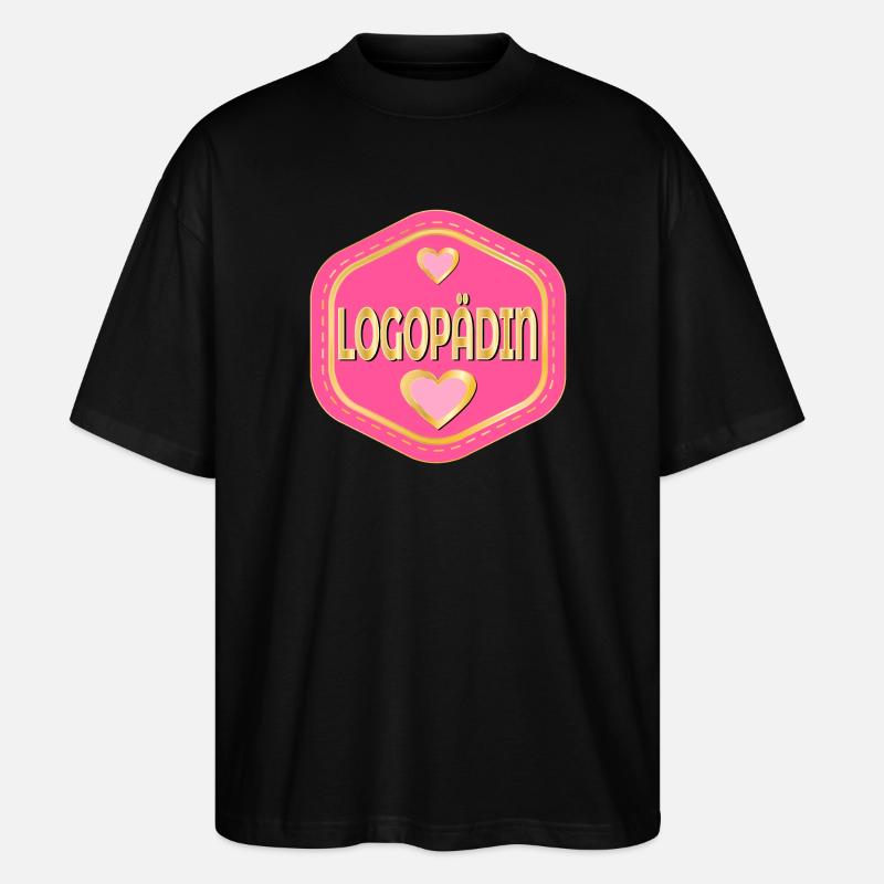 HERZ LOGOPÄDIN - Stanley/Stella Oversized Unisex Bio T-Shirt Blaster 2.0 - Schwarz