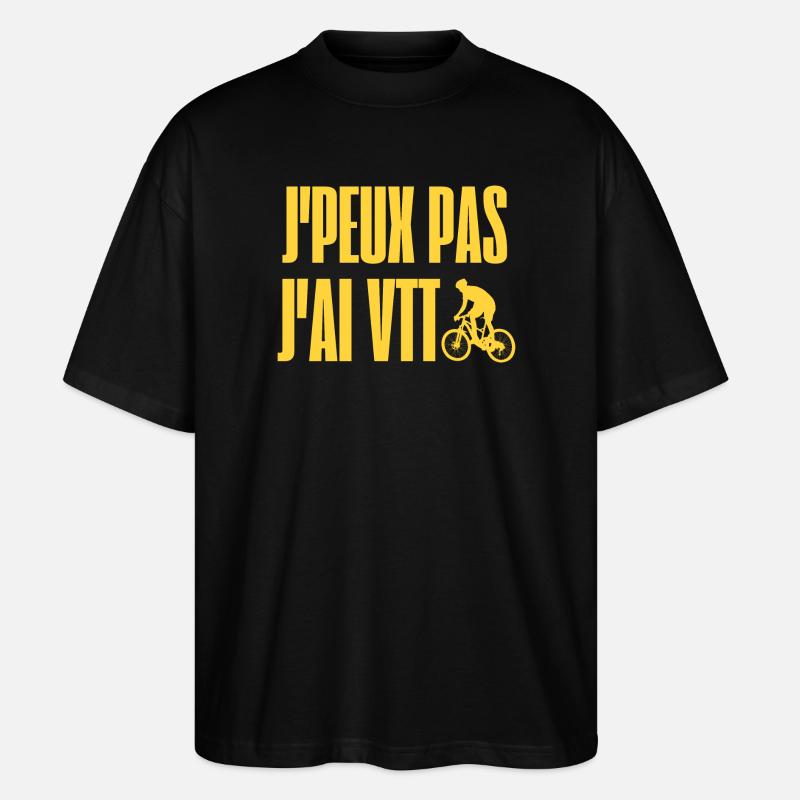 J'peux pas j ai VTT - T-shirt bio Blaster 2.0 coupe oversize Stanley/Stella Unisexe - noir