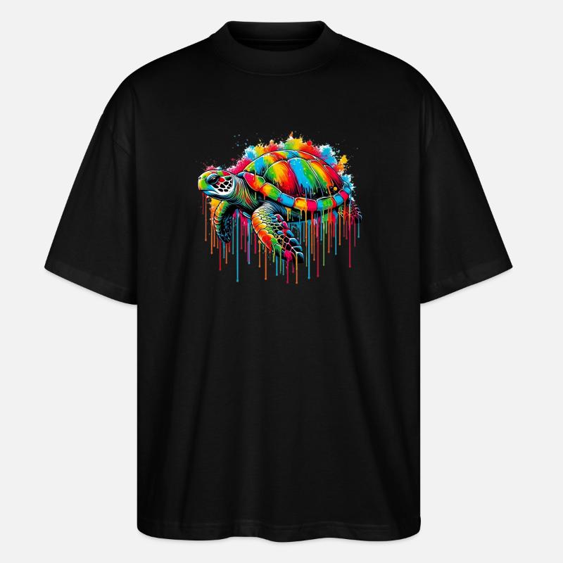 Schildkröte - Stanley/Stella Oversized Unisex Bio T-Shirt Blaster 2.0 - Schwarz