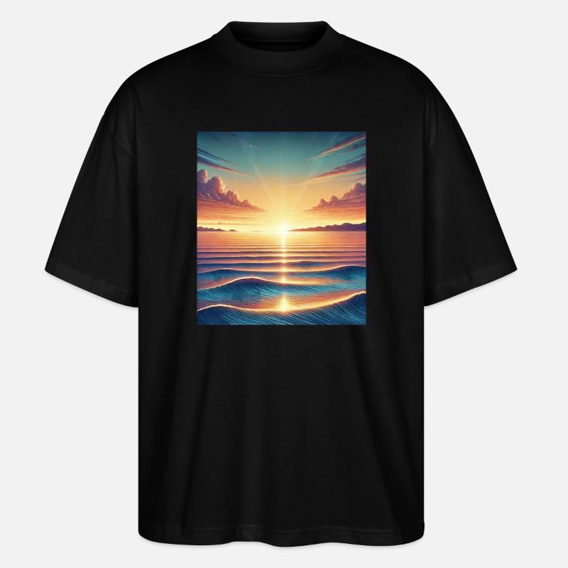 Magischer Sonnenaufgang am Horizont - Stanley/Stella Oversized Unisex Bio T-Shirt Blaster 2.0 - Schwarz