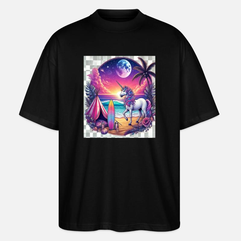 Magisches Einhorn - Stanley/Stella Oversized Unisex Bio T-Shirt Blaster 2.0 - Schwarz