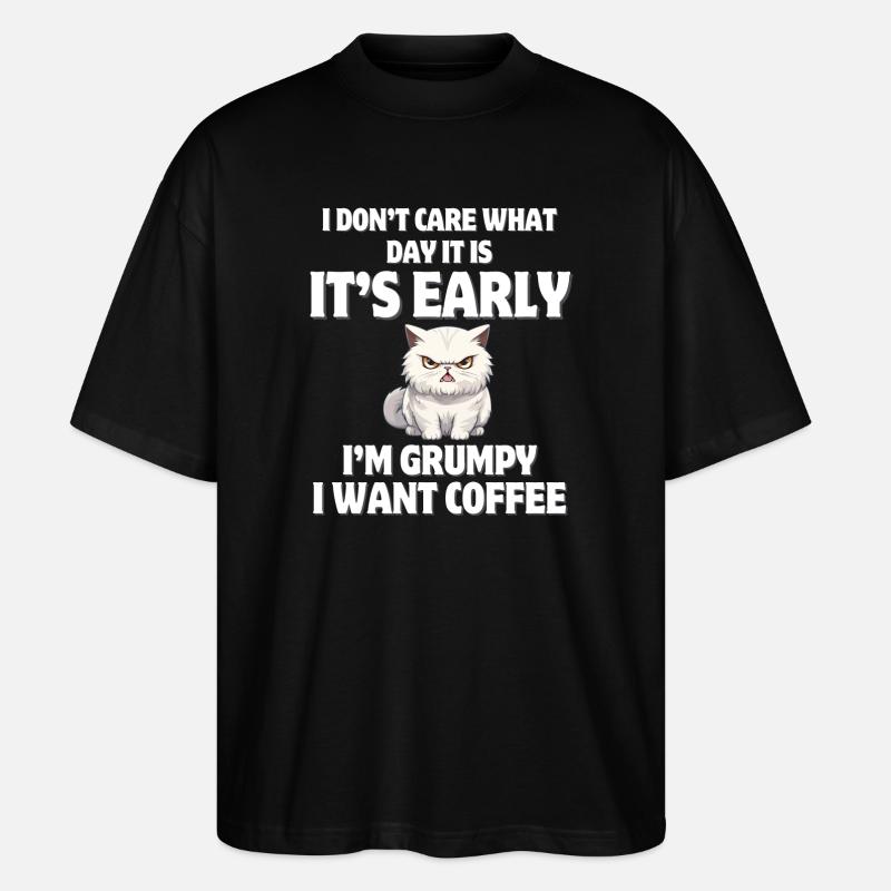 pas du matin, café, coffee - T-shirt bio Blaster 2.0 coupe oversize Stanley/Stella Unisexe - noir