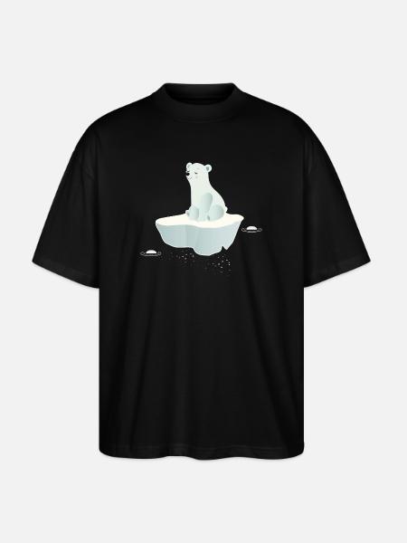 Träumender Eisbär auf einer Eisscholle - Stanley/Stella Oversized Unisex Bio T-Shirt Blaster 2.0 - Schwarz